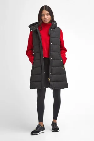 Barbour Greyson lang gewatteerde zwarte bodywarmer36