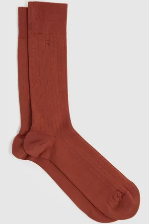 Reiss Jace Cotton-Blend Logo-Embroidered SocksS-M