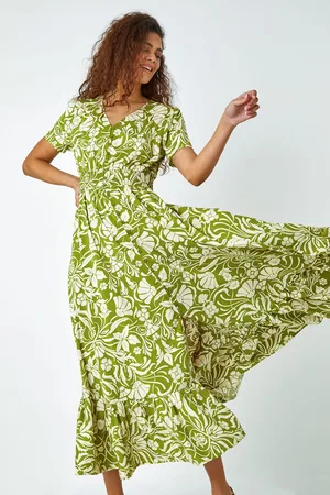 Roman Floral Print Button Detail Maxi Dress42