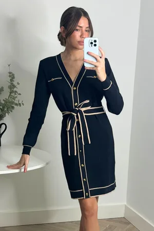 Style Cheat Calla Contrast Tipping Short Knit Dress40