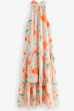 Next Halter Tie Neck Layered Maxi Dress42tall