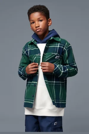 New Balance Boys 100% Cotton Premium Checked Shirt9