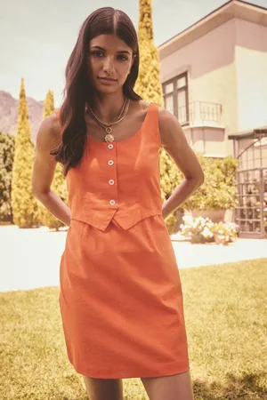 Next 100% Cotton Sleeveless Waistcoat Mini Dress48tall