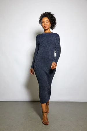 Roman Shimmer Ribbed Knit Bodycon Dress46