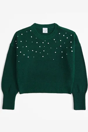 Abercrombie & Fitch Ballon Sleeve Knitted Jumper With Diamante Detail15