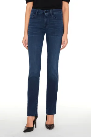 7 for all Mankind Dark Blue Mid Rise Kimmie Bair Straight Fit Jeans31 R