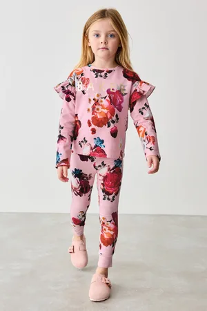 Ted Baker Pink Floral Frill Shoulder Detail Pyjama Set11 Jaar (146cm)