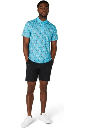 Original Penguin Blue Cocktail and Cards Novelty Print Polo ShirtXL