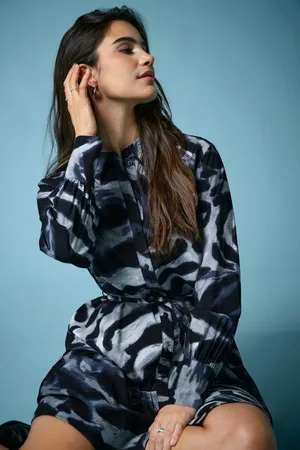 JDY Zebra Print Long Sleeve Shirt Dress38