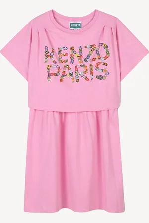 Kenzo Pink Short Sleeve Fruit Logo T-Shirt Dress4 Jaar (104cm)