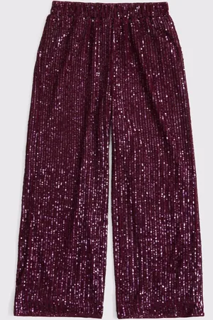 Abercrombie & Fitch Red Sequin Occasion Party Wide Leg Trousers11