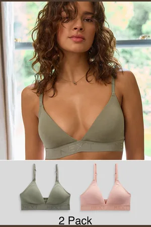 Next 2 driehoekige bralettes van katoen met logo40