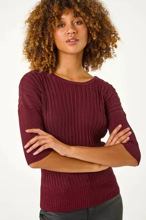 Roman Shimmer Ribbed Knitted Jumper46