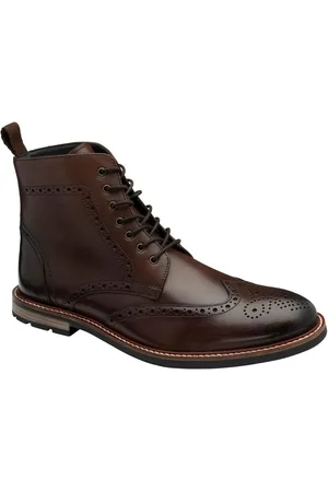 Frank Wright Mens Leather Lace-Up Brogue Ankle Bootsuk11eu45