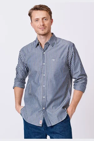 Aubin Blue Gladstone Poplin 100% Cotton ShirtXL