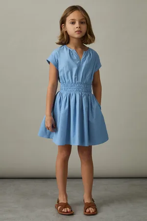 Reiss Lena Cotton Contrast-Trim Ruched Dress116122cm