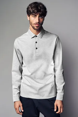 Next Long Sleeve Smart Button Neck Polo ShirtXXL
