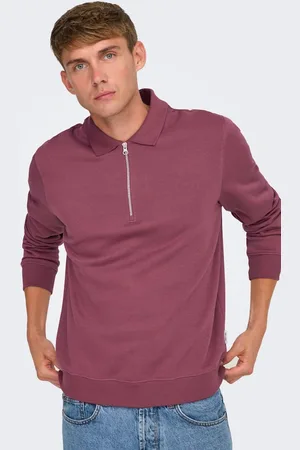 Only & Sons Quarter Zip Long Sleeve Polo JumperXL