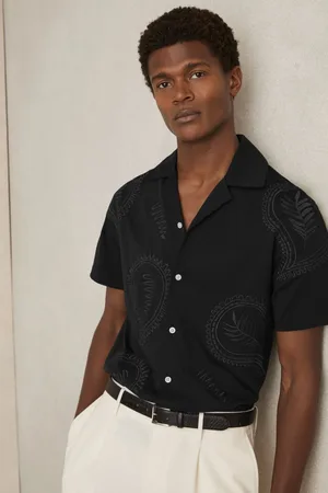 Reiss Stockwell Cotton Paisley-Embroidered ShirtL