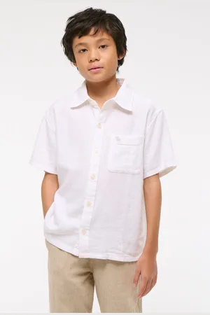 Abercrombie & Fitch Short Sleeve Linen Occasion Shirt134140cm