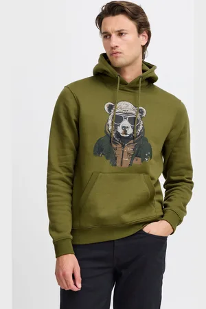 Blend Olive Animal Printed HoodieXXL