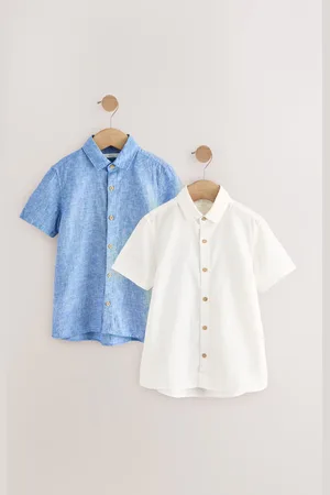 Next Short Sleeves Linen Blend Shirt (3mths-16yrs)8692cm