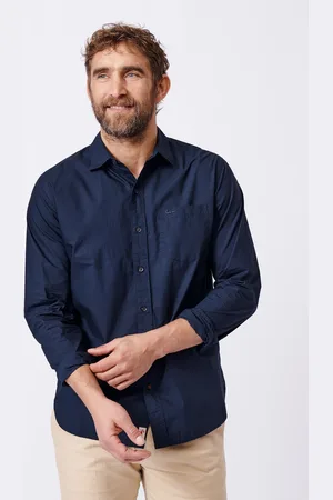 Aubin Blue Gladstone Poplin 100% Cotton ShirtXL