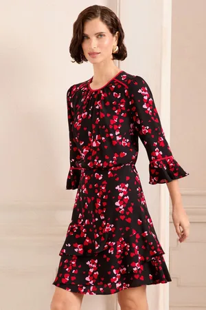 Love & Roses Flute Sleeve Mini Dress44