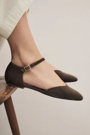 Next Forever Comfort Round Toe Velvet Ankle Strap ShoesEU 40 (UK 6.5)