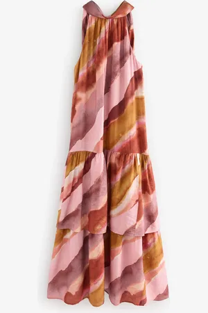 Next Halter Tie Neck Layered Maxi Dress42tall