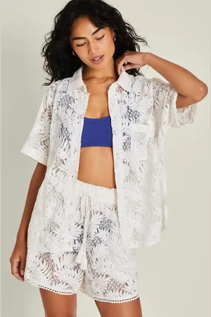 Accessorize Short Sleeve Lacy Palm ShirtM
