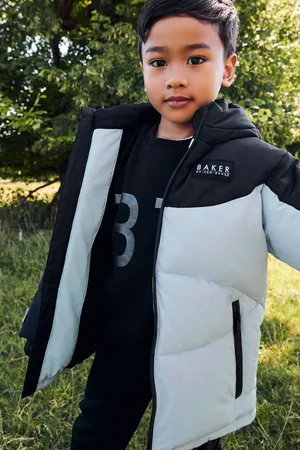 Ted Baker Blauwe regenbestendige jas met kleurblokken8 Jaar (128 cm)