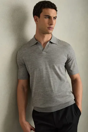 Reiss Duchie Merino Wool Open-Collar Polo ShirtXL