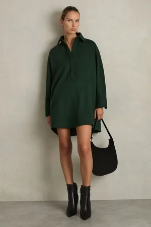 Reiss Lauren Shirt-Style Shift Dress With Wool42