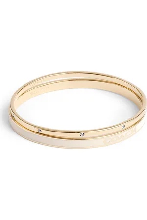Coach Gold Tone Signature Duo Boxed Bangle SetEén