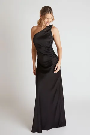 Six Stories One Shoulder Satin Ruched Bridesmaid Dress42