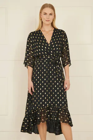 Yumi Sequin Kimono Midi Wrap Dress44