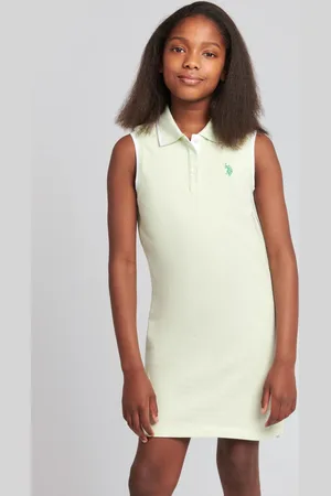 U.S. Polo Assn. U. S. Polo Assn. Girls Striped Sleeveless Polo Dress10