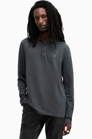 AllSaints AllSaints Reform poloshirt met lange mouwenXL