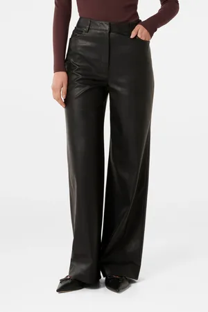 Forever New Benni Vegan Leather Wide Leg Pants44