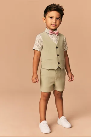 Next Waistcoat/Shirt/Shorts & Bow Tie Set (3mths-9yrs)7480cm