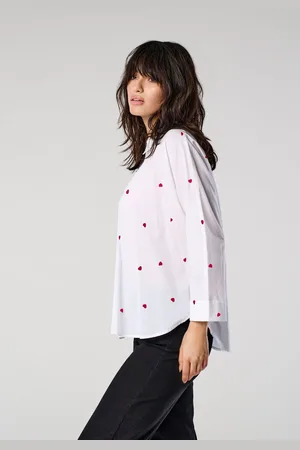 ONLY Embroidered Heart 100% Cotton White Shirt38