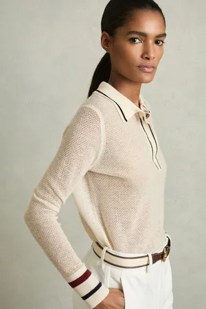 Reiss Cece Wool-Cashmere Tipped Polo JumperM