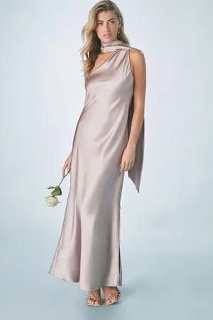 Next Bridesmaid Satin Maxi One Shoulder Scarf Neck Dress54