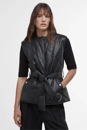 Barbour Rosa Faux Leather Quilted Black Gilet42