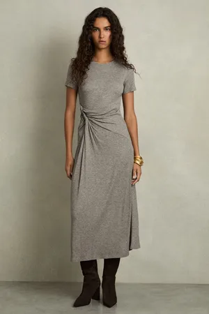 Reiss Hadley Jersey Twist-Detail Midi Dress38