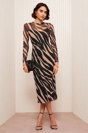 Friends Like These Long Sleeve Mesh Midi Dress48