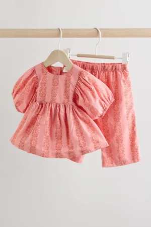 Next 100% Cotton Woven Floral Baby Trousers Set (0mths-2yrs)6874cm