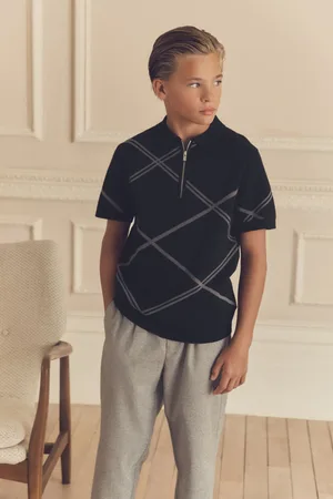 Next 100% Cotton Knitted Zip Neck Polo Shirt (3-16yrs)7 Jaar (122cm)