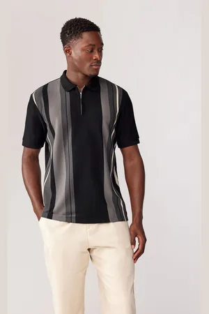 Next Vertical Stripe Quarter Zip Polo ShirtXL